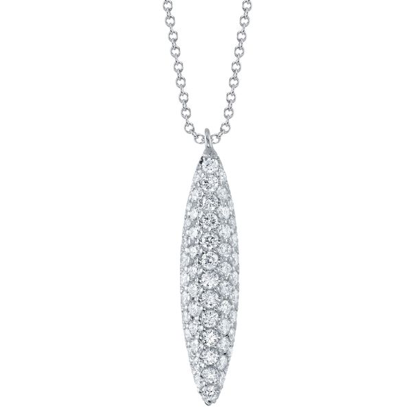 White Gold Diamond Pave Pendant Necklace Necklaces Gift Giving