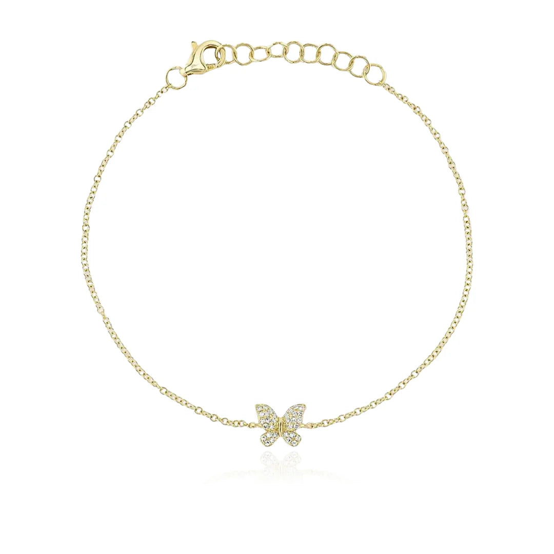 Yellow Gold Diamond Butterfly Bracelet Bracelets Gift Giving