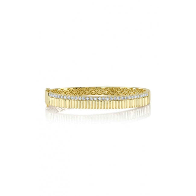 Yellow Gold Diamond Hinge Bangle Bracelet Bracelets Shy Creation