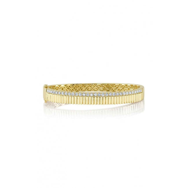 Yellow Gold Diamond Hinge Bangle Bracelet Bracelets Gift Giving