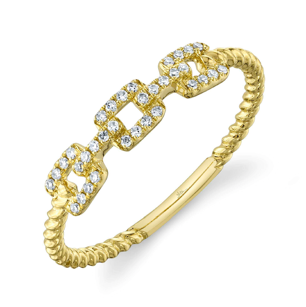 Yellow Gold Diamond Link Ring Rings Gift Giving