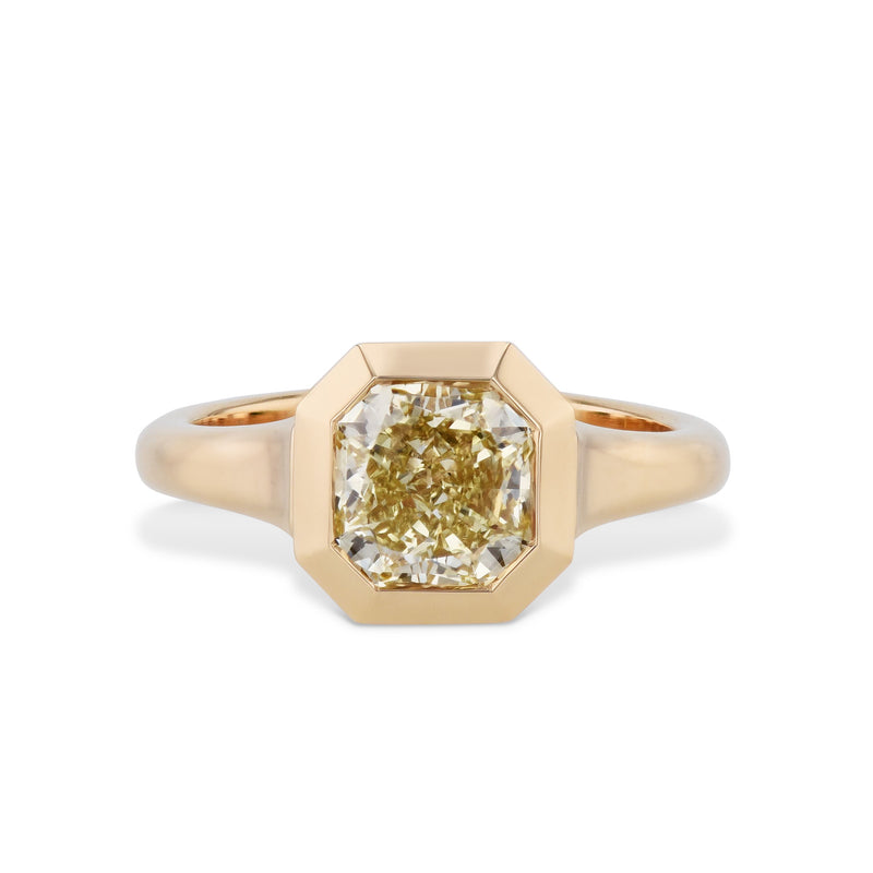 Fancy Light Yellow Diamond Engagement Ring Rings H&H Jewels