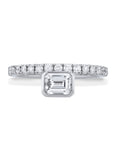 Emerald Cut Diamond Platinum Engagement Ring Rings H&H Jewels