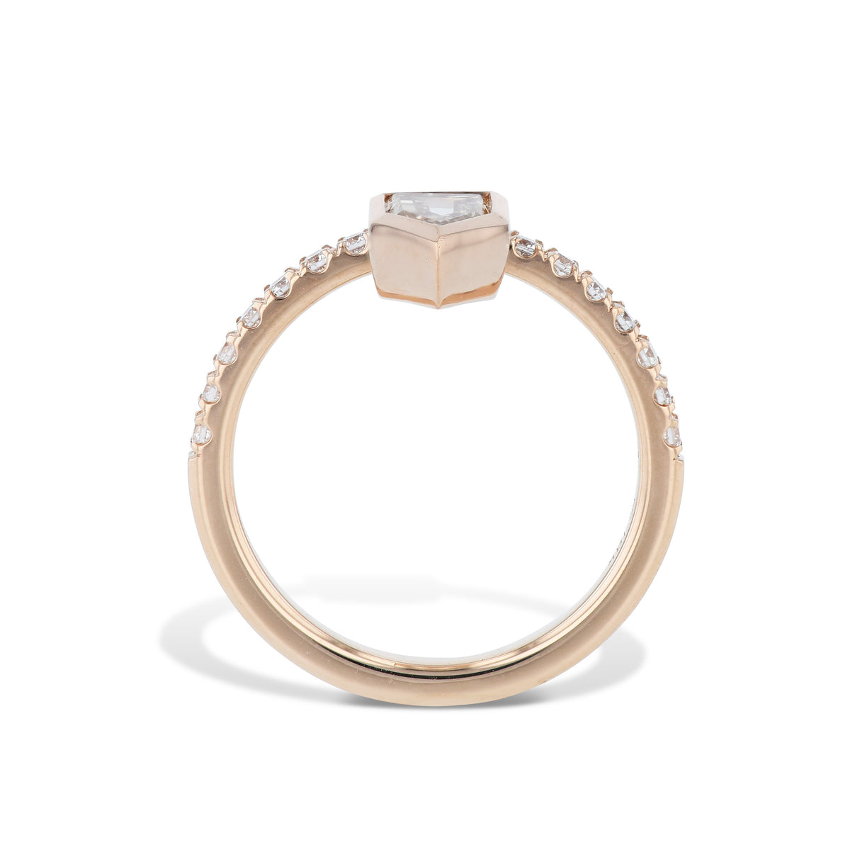 Champagne Bezel Set Diamond Art Deco Engagement Ring - Alternate View 1