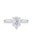 Pear Shape Diamond Platinum Engagement Ring Rings H&H Jewels