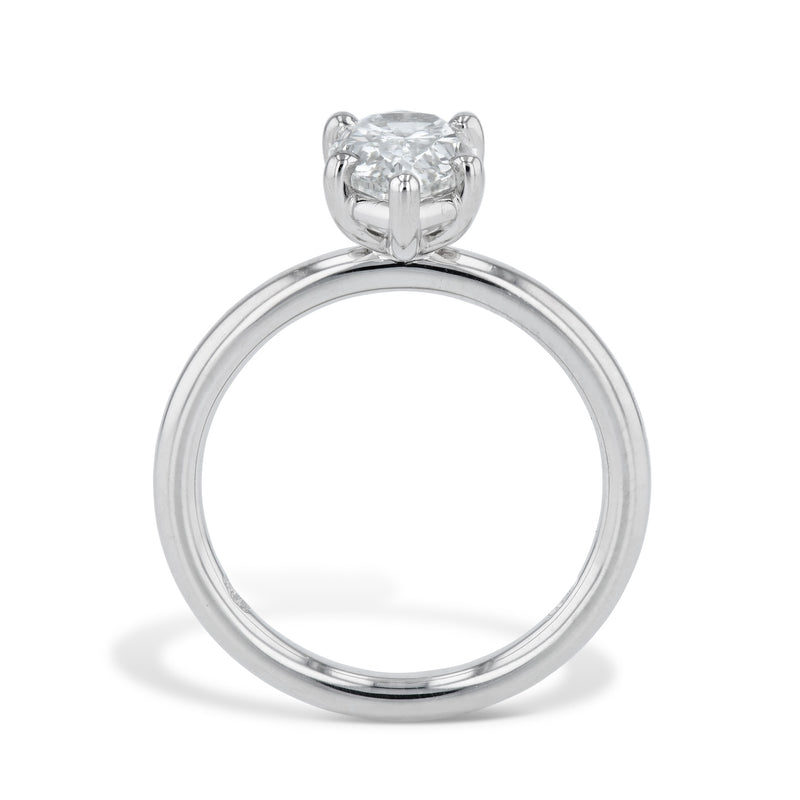Pear Shape Diamond Platinum Engagement Ring Rings H&H Jewels