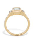 Diamond and Bezel Set Baguette Yellow Gold Engagement Ring Rings H&H Jewels