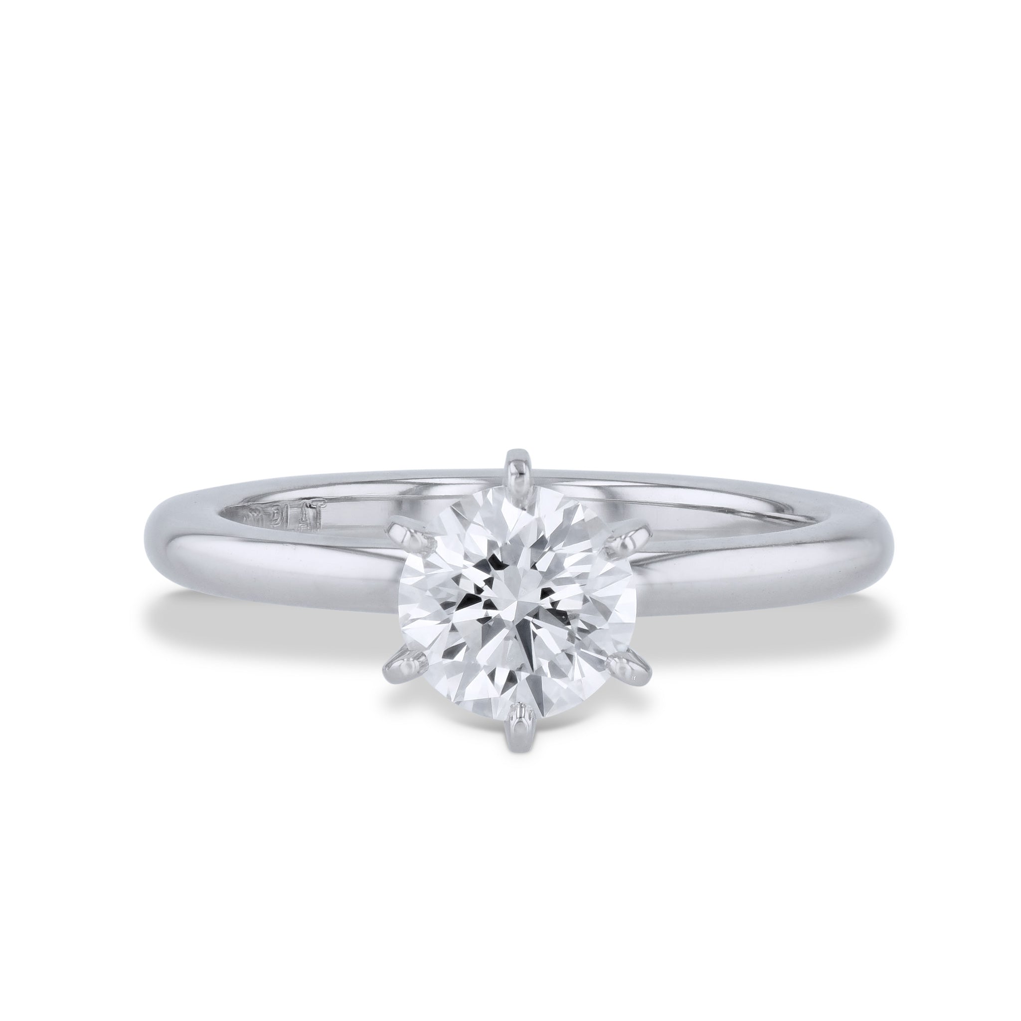 1.02 Carat Round Diamond Platinum Engagement Ring Rings H&amp;H Jewels