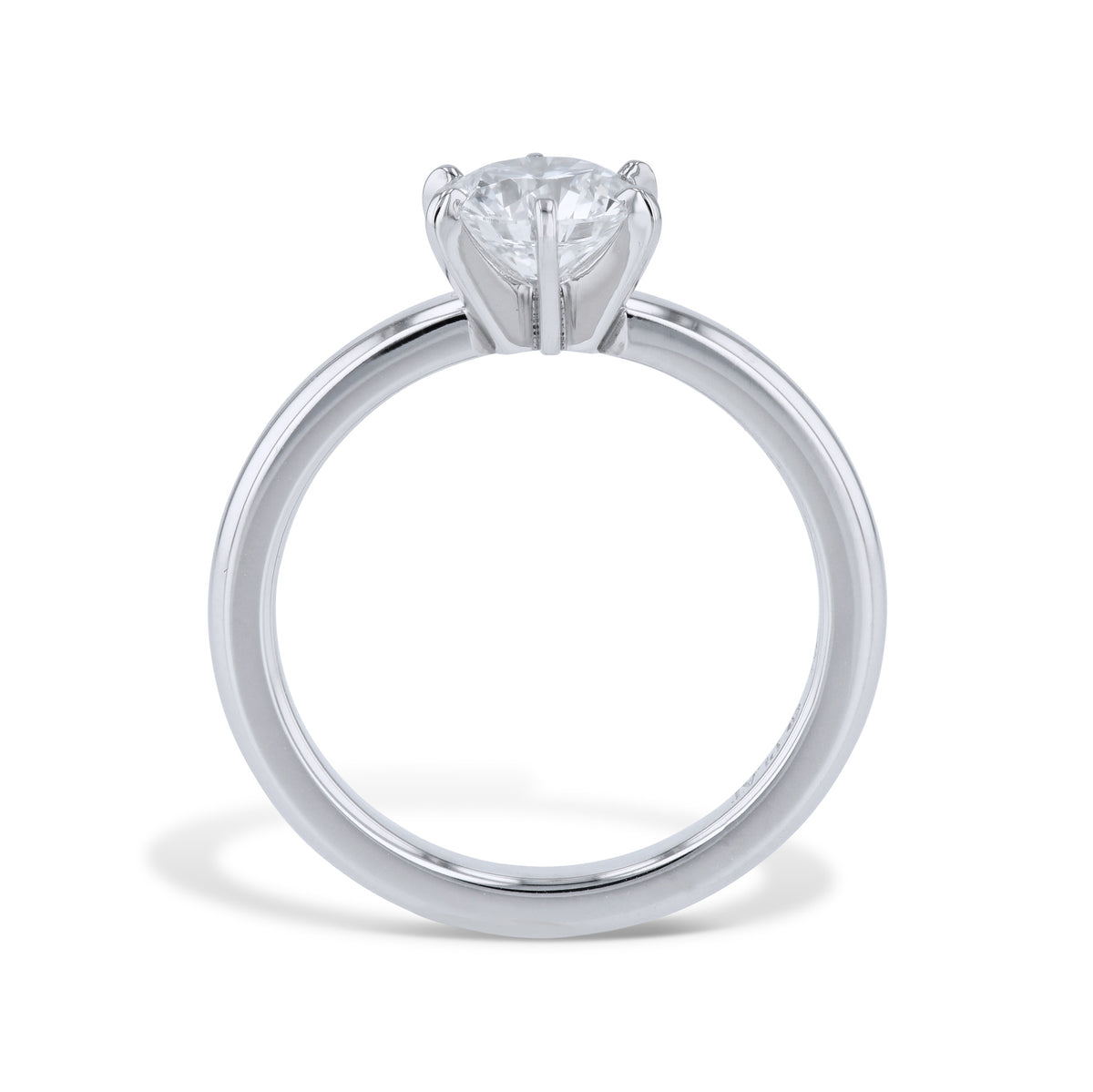 1.02 Carat Round Diamond Platinum Engagement Ring - Alternate View 1