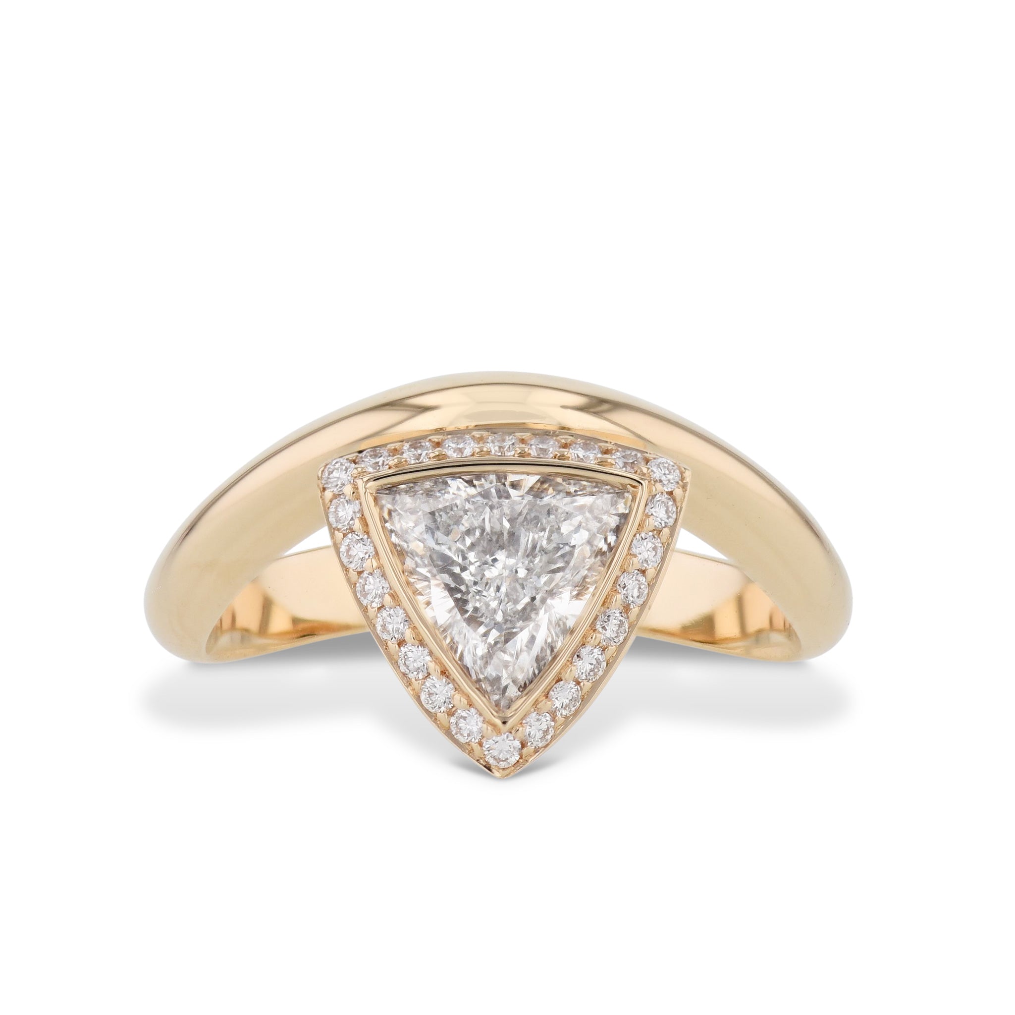 Trillion Diamond Rose Gold Engagement Ring Rings H&H Jewels