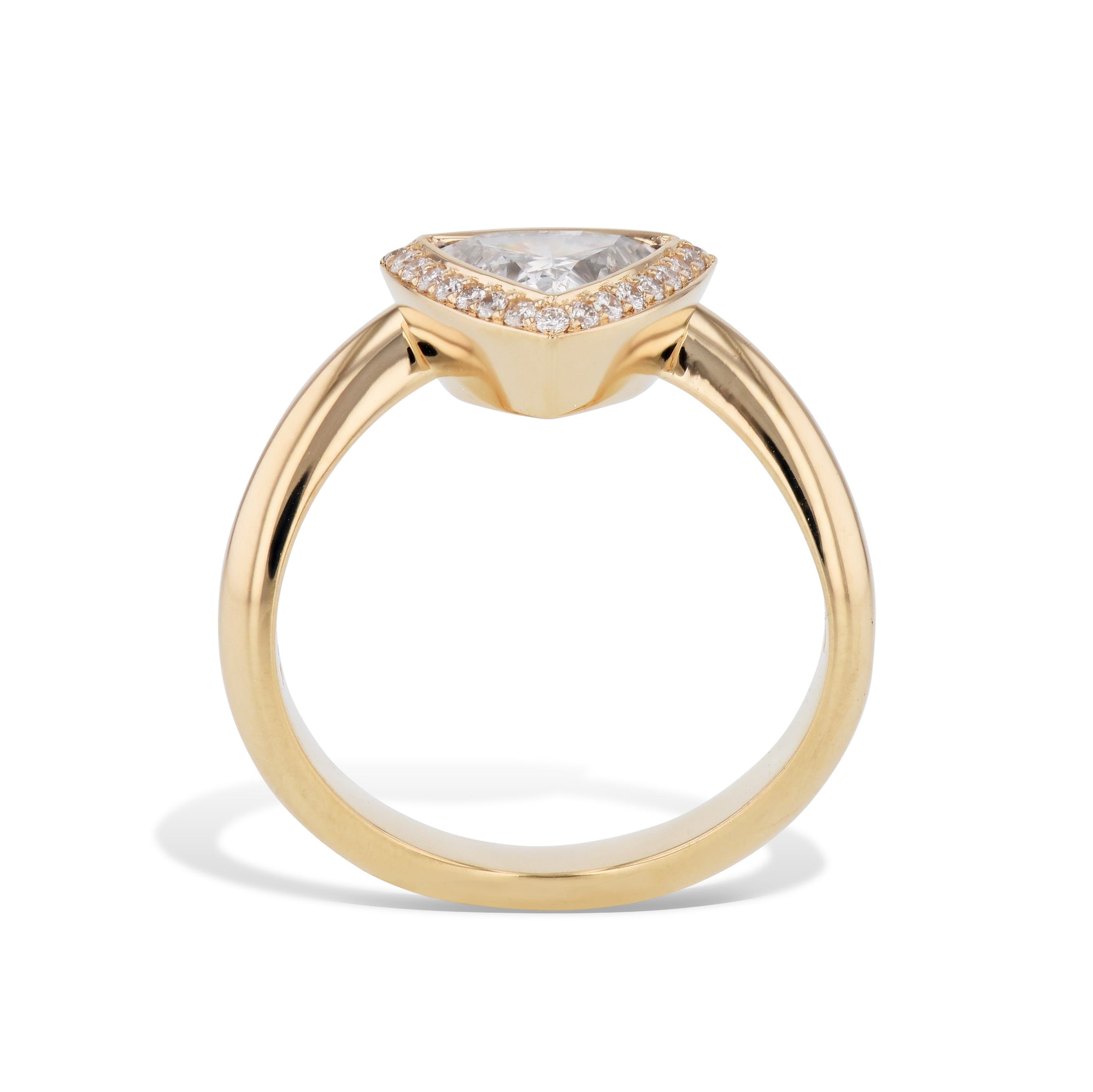 Trillion Diamond Rose Gold Engagement Ring – H&H Jewels