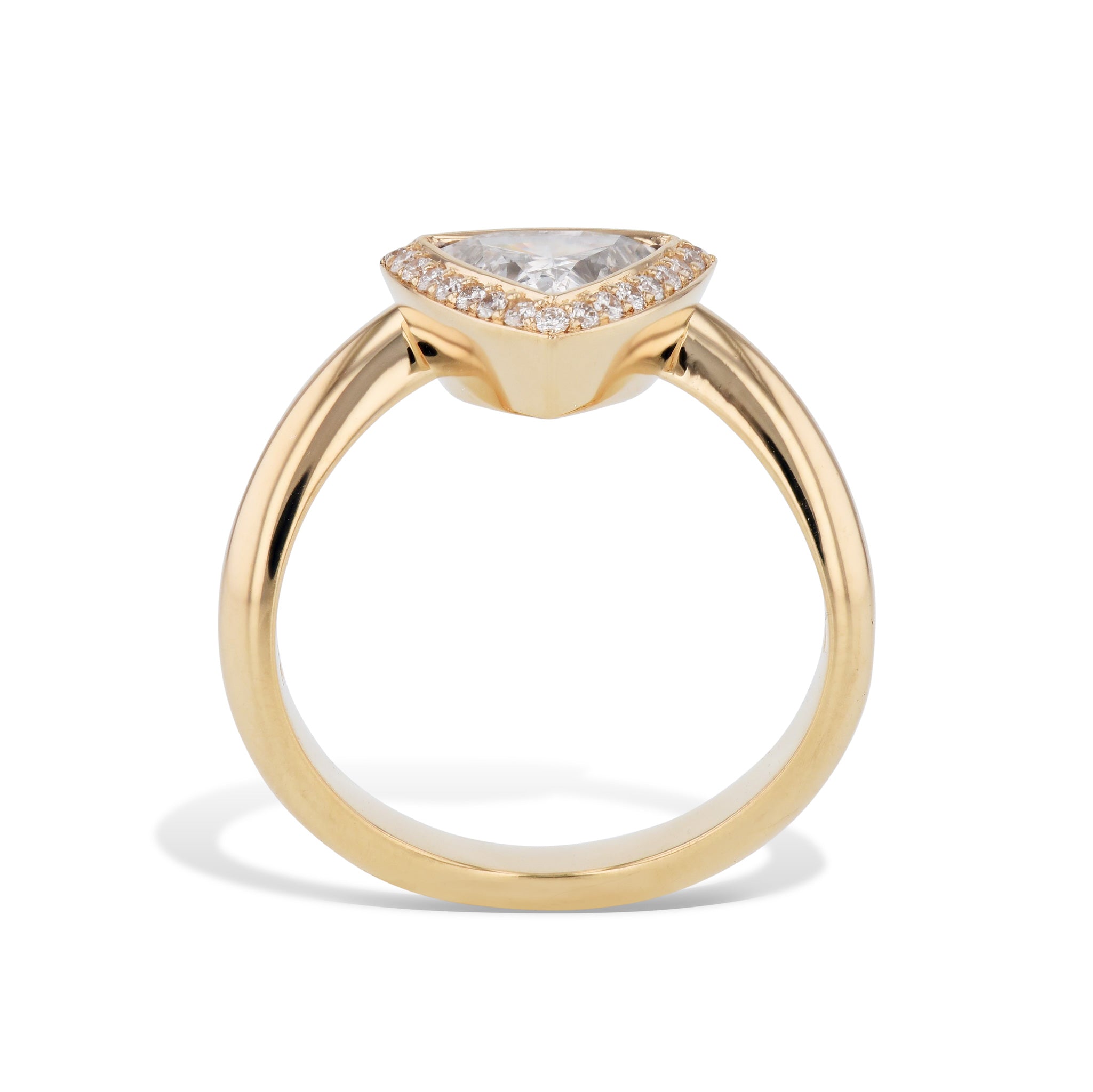 Trillion Diamond Rose Gold Engagement Ring Rings H&amp;H Jewels