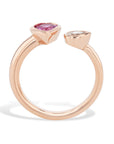 Pink Sapphire and Diamond Moi et Toi Ring Rings H&H Jewels
