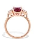 Burma Ruby and Round Diamond Rose Gold Ring Rings H&H Jewels