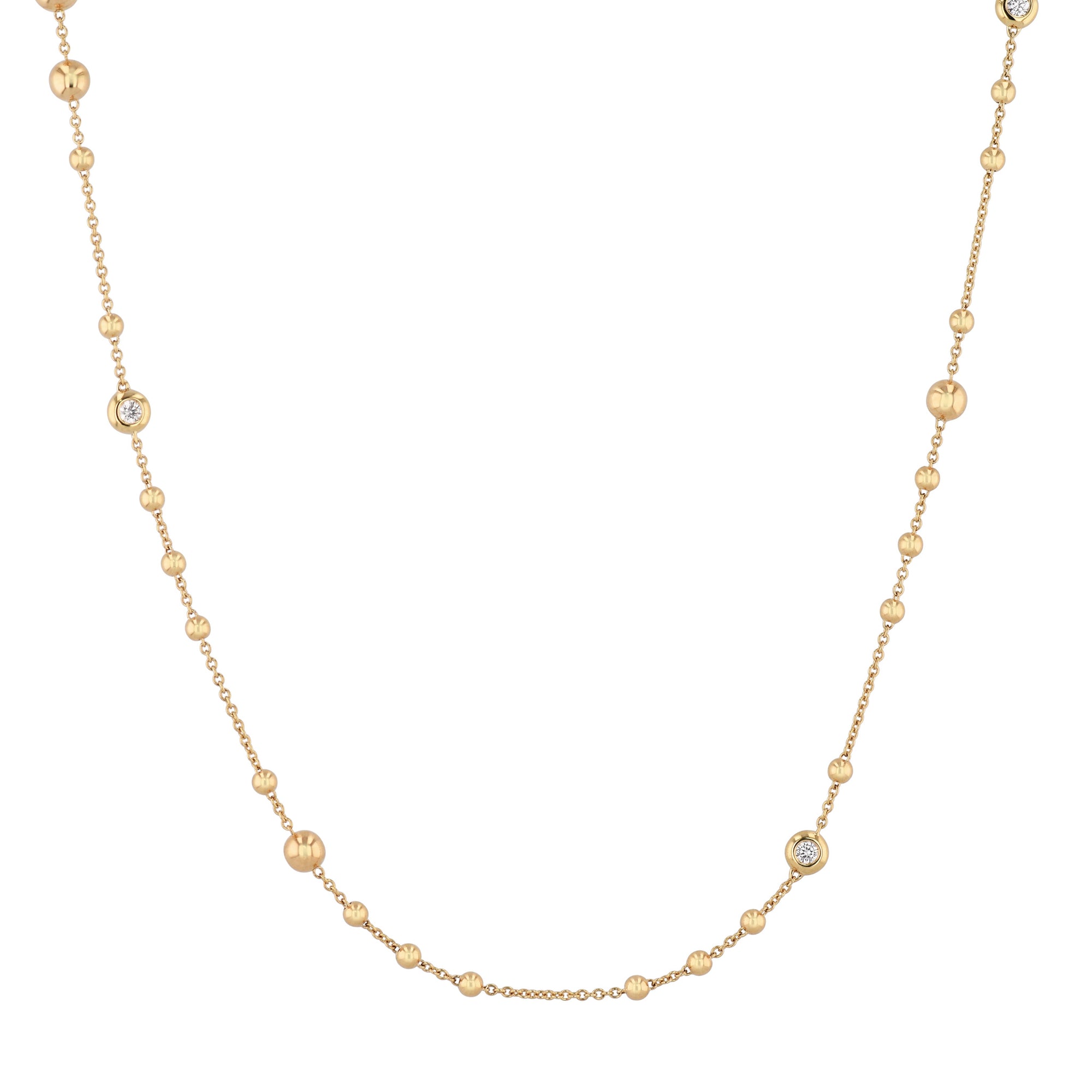 Yellow Gold Diamond Station Necklace Necklaces Curated by H