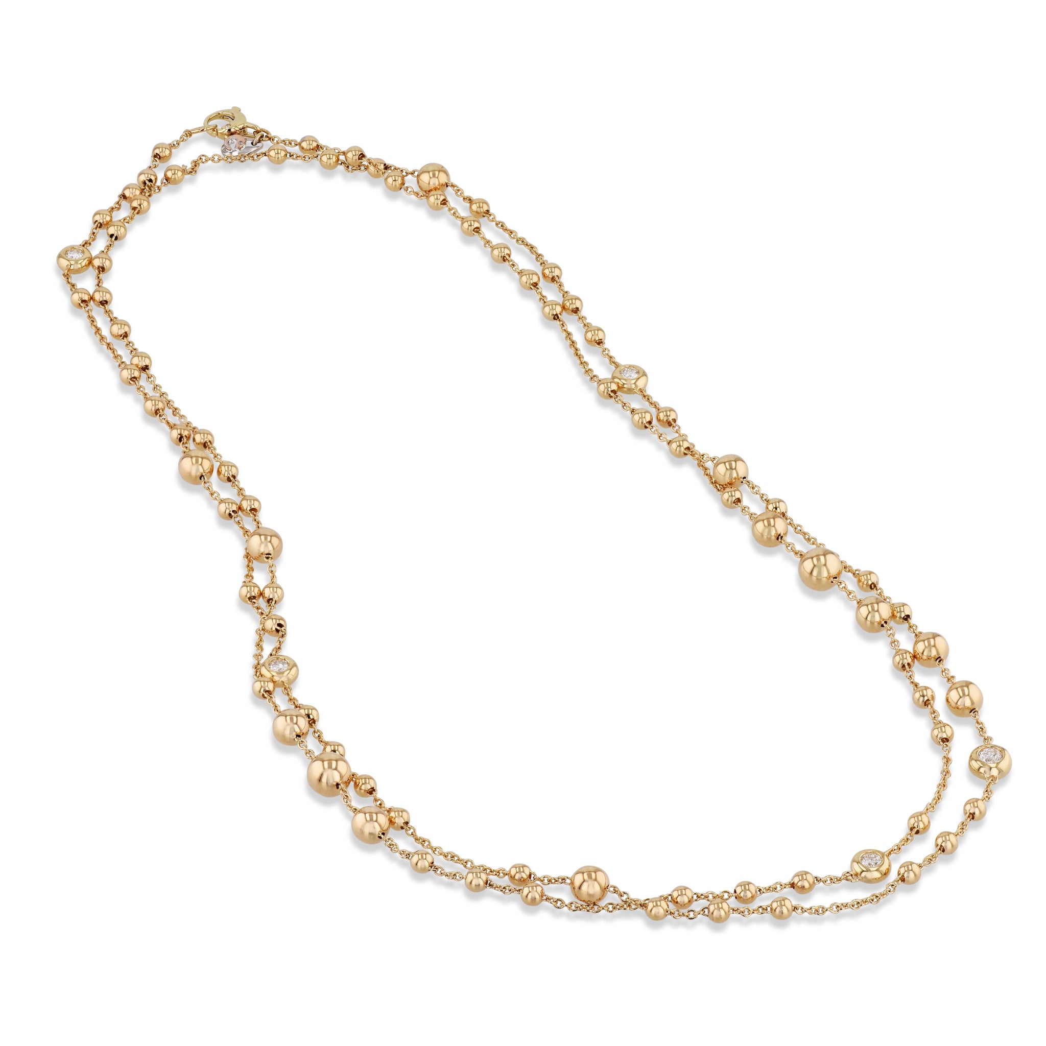 Yellow Gold Diamond Station Necklace Necklaces Curated by H