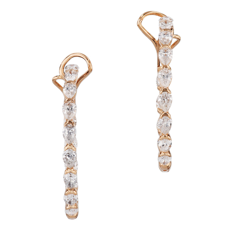 5.74ct Diamond Rose Gold Hoop Earrings Earrings Curated by H