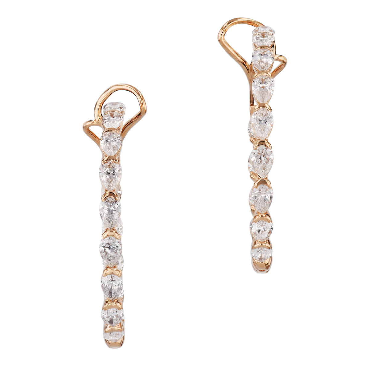 5.74ct Diamond Rose Gold Hoop Earrings - Alternate View 1