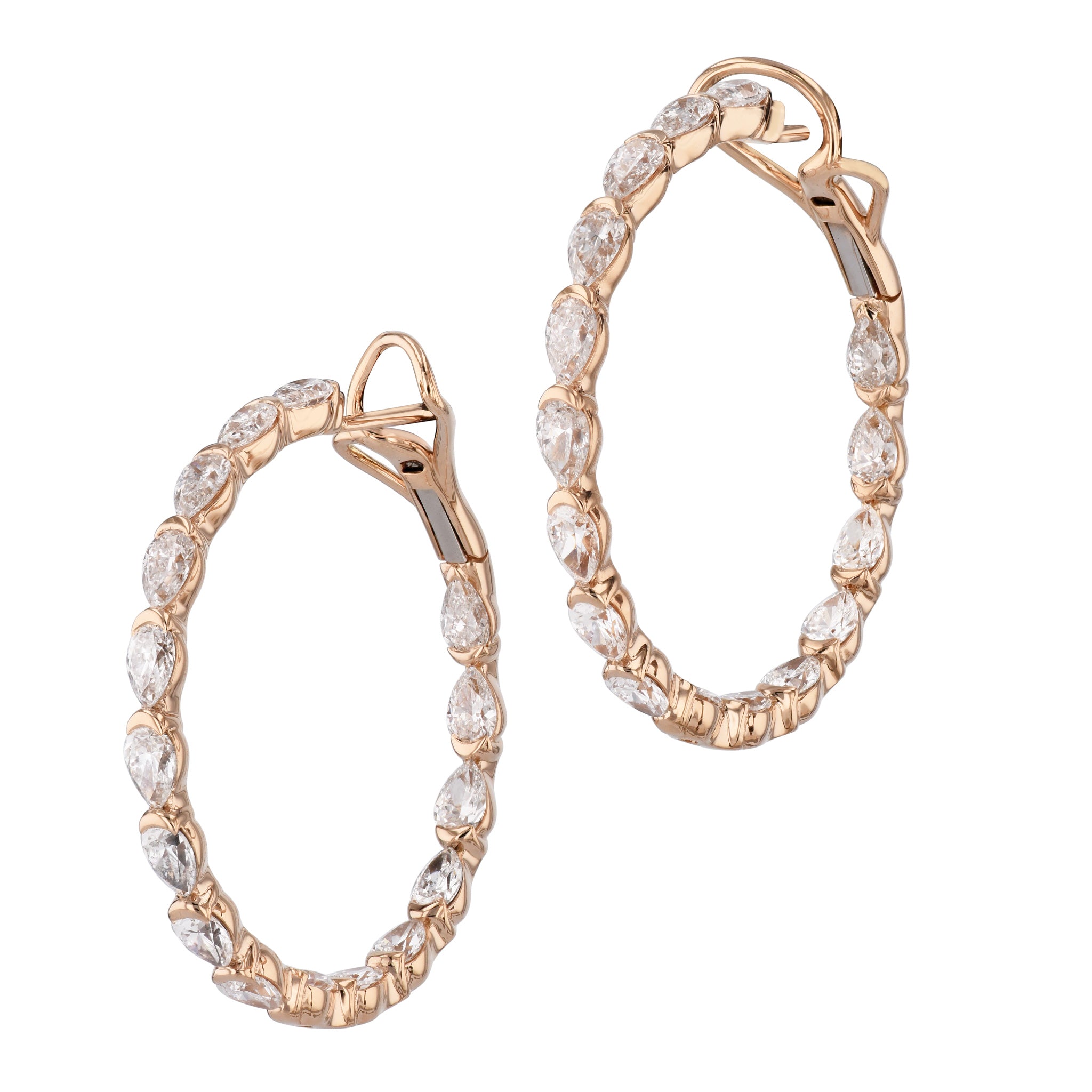 5.74ct Diamond Rose Gold Hoop Earrings Earrings Curated by H