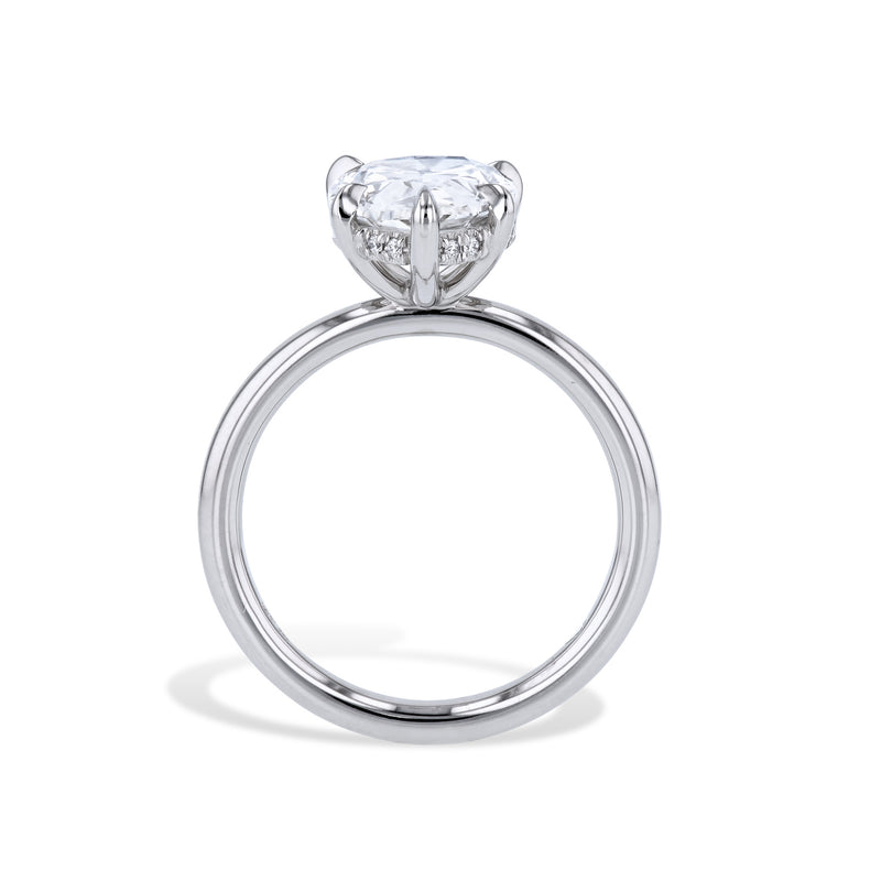 3.13ct Pear Shape Diamond Platinum Engagement Ring Rings H&H Jewels