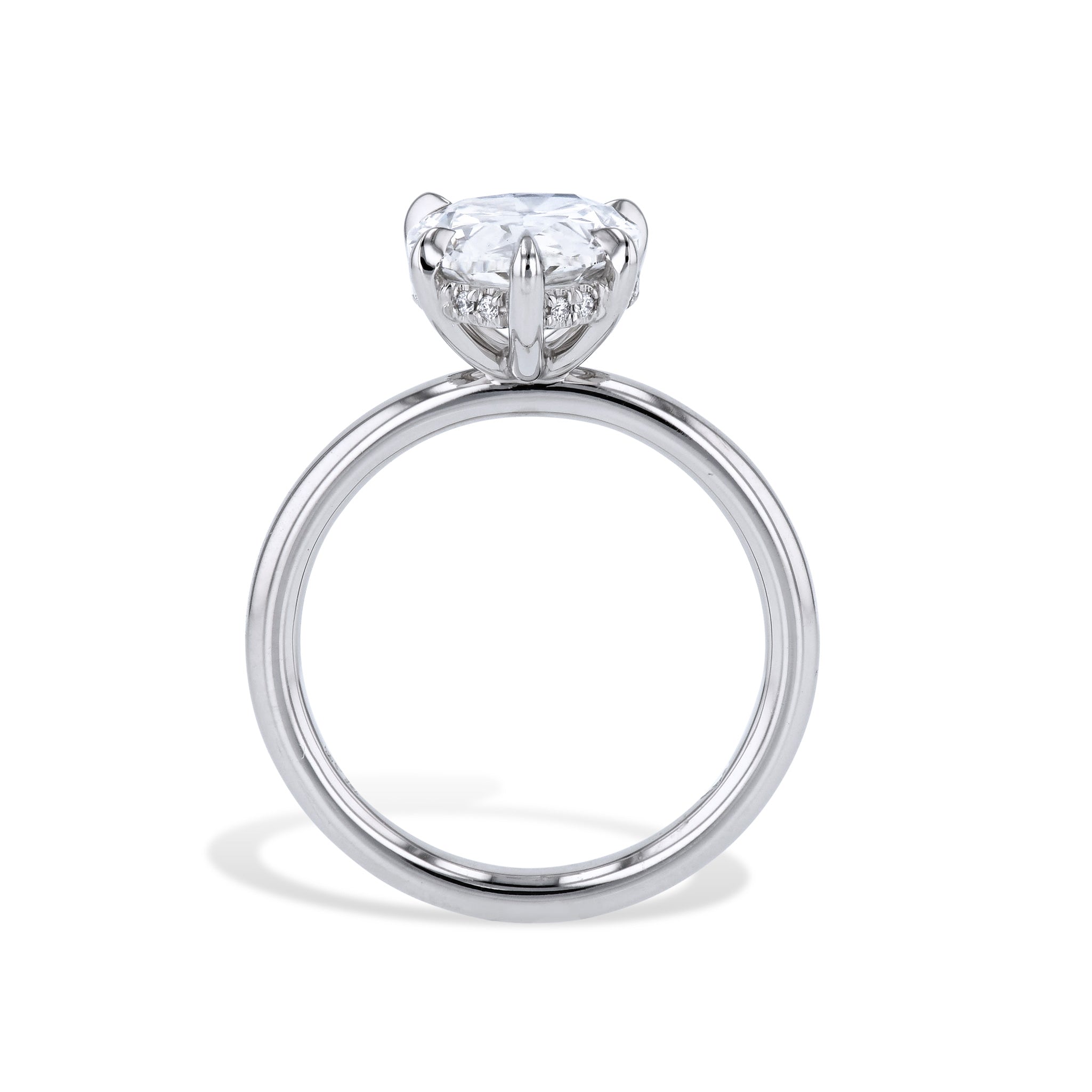 3.13ct Pear Shape Diamond Platinum Engagement Ring Rings H&amp;H Jewels