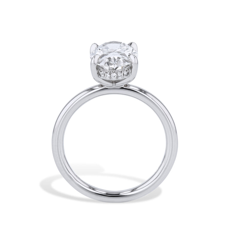 3.01ct Oval Shape Diamond Platinum Engagement Ring Rings H&H Jewels