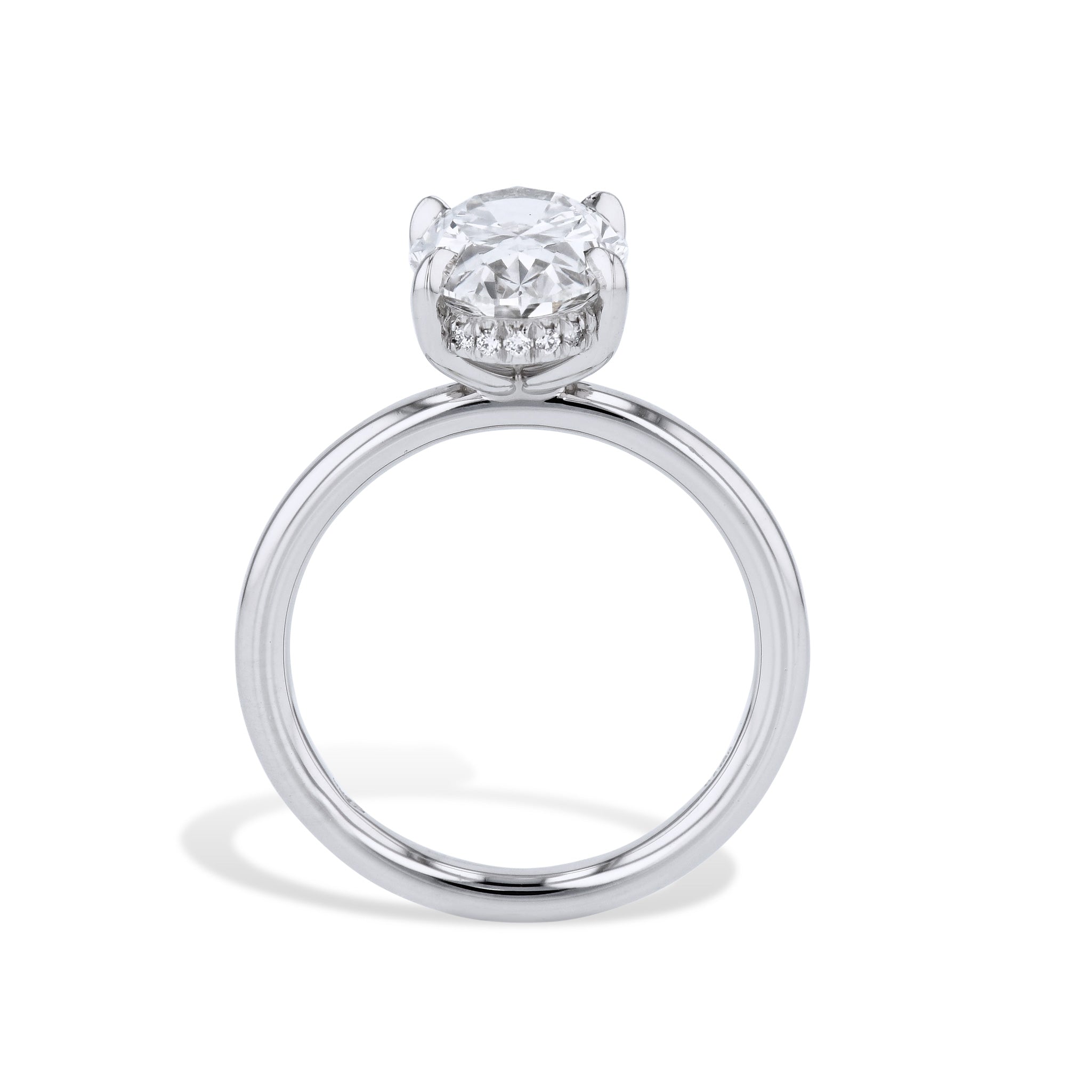 3.01ct Oval Shape Diamond Platinum Engagement Ring Rings H&amp;H Jewels