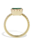 Oval Zambian Emerald and Pave Diamond Ring Rings H&H Jewels