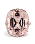 Cushion Cut Morganite Diamond White Gold Ring Rings H&H Jewels