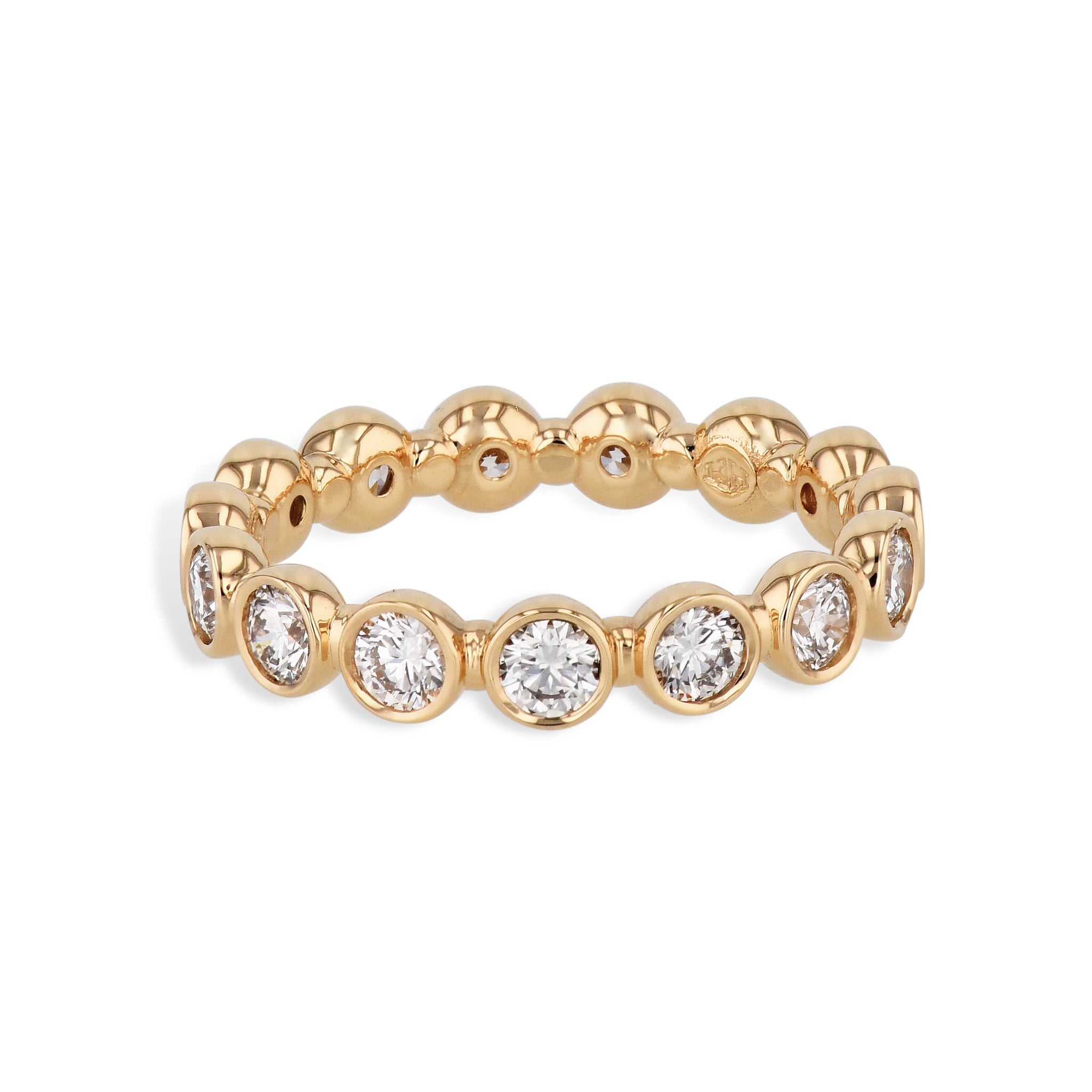 Yellow Gold Round Diamond Eternity Band Ring Rings H&amp;H Jewels