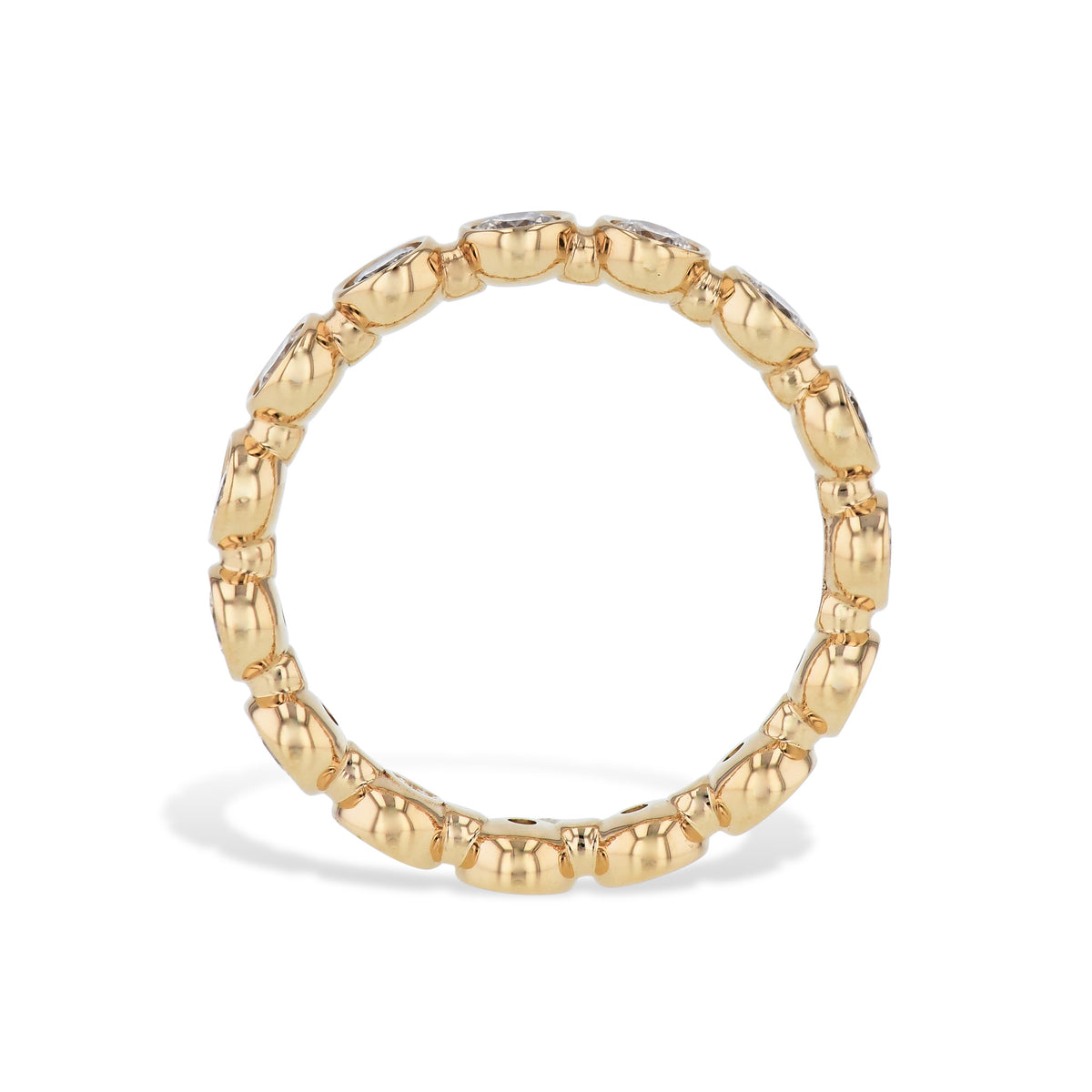 Yellow Gold Round Diamond Eternity Band Ring - Alternate View 1