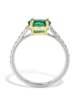 Oval Zambian Emerald Platinum Yellow Gold Ring Rings H&H Jewels
