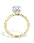Oval Cut Diamond Platinum Yellow Gold Engagement Ring Rings H&H Jewels