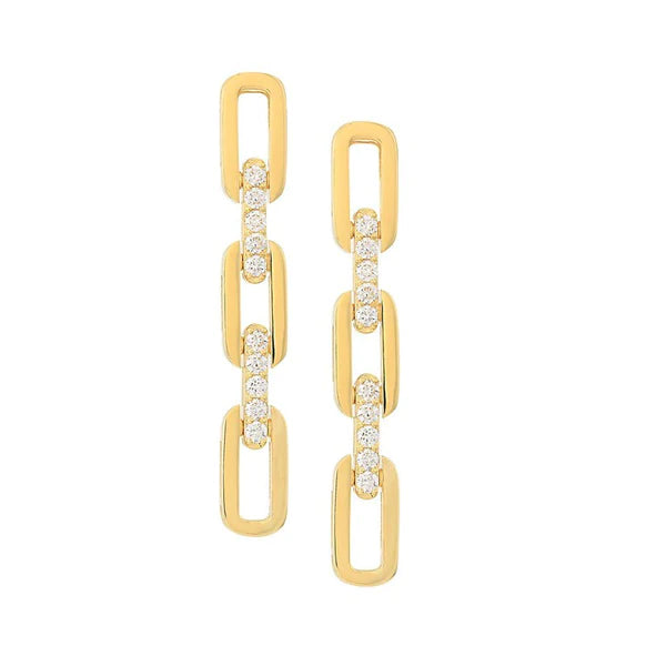 18kt Yellow Gold Diamond Navarra Drop Earrings Earrings Roberto Coin