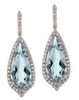 Prasolite Rose Gold Diamond Pave Drop Earrings Earrings H&H Jewels