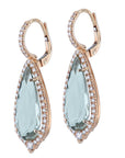 Prasolite Rose Gold Diamond Pave Drop Earrings Earrings H&H Jewels