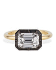 Emerald Cut Diamond Black Ruthenium Engagement Ring Rings H&H Jewels