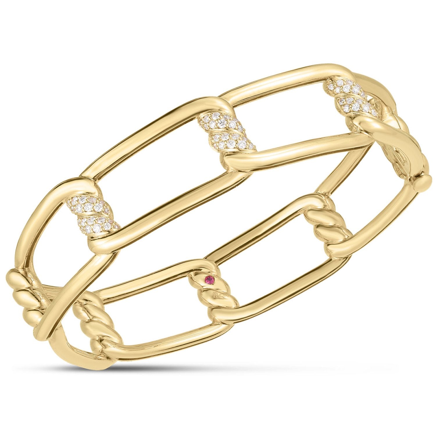 18kt Yellow Gold Diamond Cialoma Knot Bangle Bracelet Bracelets Roberto Coin