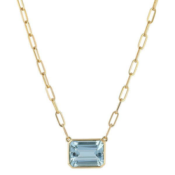 Aquamarine 18kt Yellow Gold Pendant Necklace Necklaces H&H Jewels