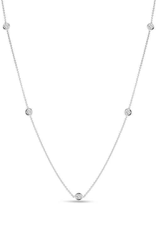 18K White Gold 5 Station Diamonds by the Inch Necklace Necklaces Roberto Coin