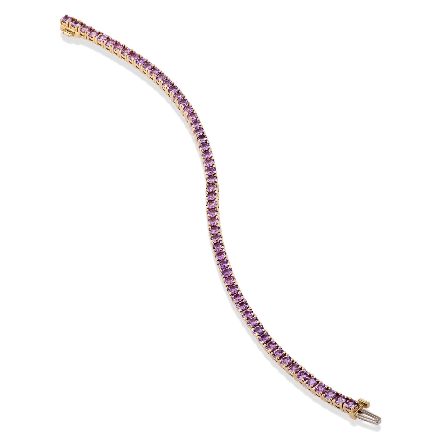 18kt. Yellow Gold Sapphire Tennis Bracelet Bracelets H&amp;H Jewels