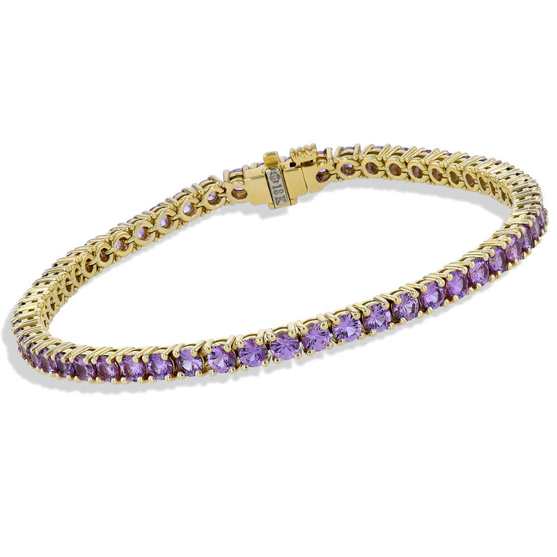 18kt. Yellow Gold Sapphire Tennis Bracelet Bracelets H&H Jewels