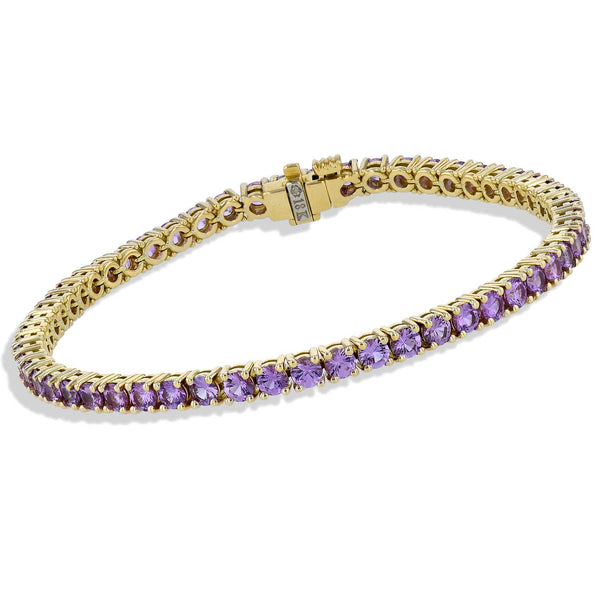 18kt. Yellow Gold Sapphire Tennis Bracelet Bracelets H&H Jewels
