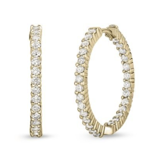 18Kt. Yellow Gold Diamond Perfect Hoop Earrings Earrings Roberto Coin