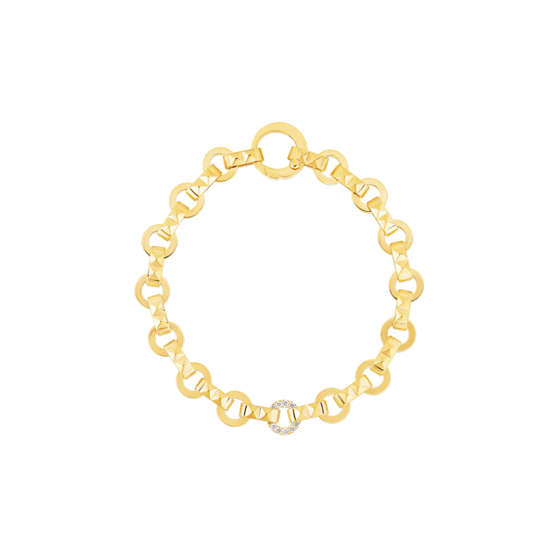 18Kt Yellow Gold Diamond Accent Petit Obelisco Bracelet Bracelets Roberto Coin