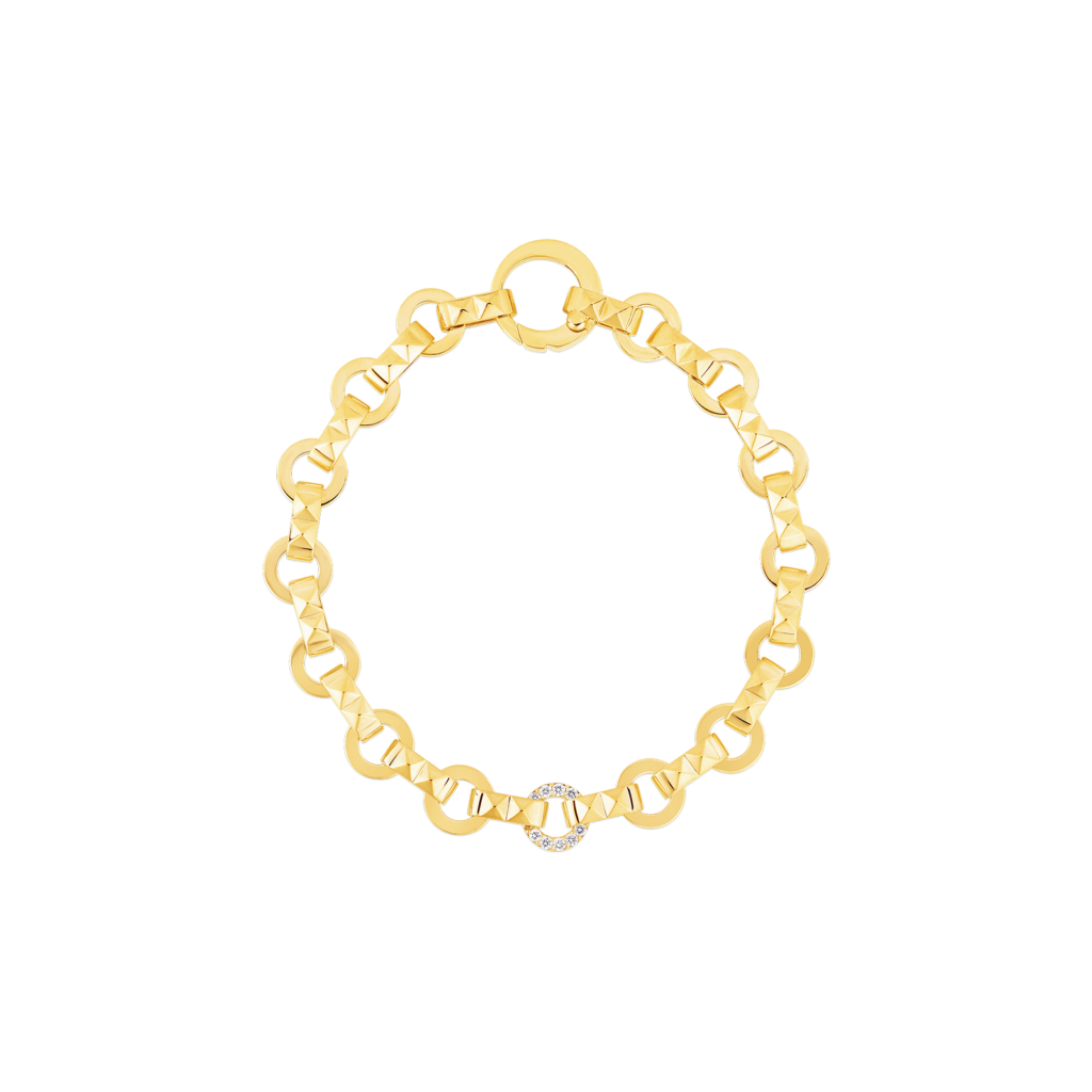 18Kt Yellow Gold Diamond Accent Petit Obelisco Bracelet Bracelets Roberto Coin
