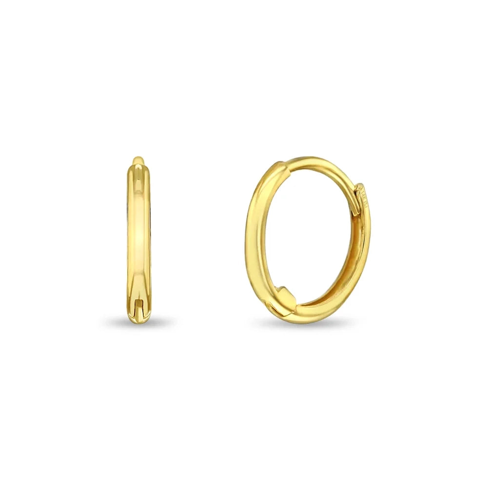 14K Yellow Gold Tiny Hoop Baby / Toddler / Kids Earrings