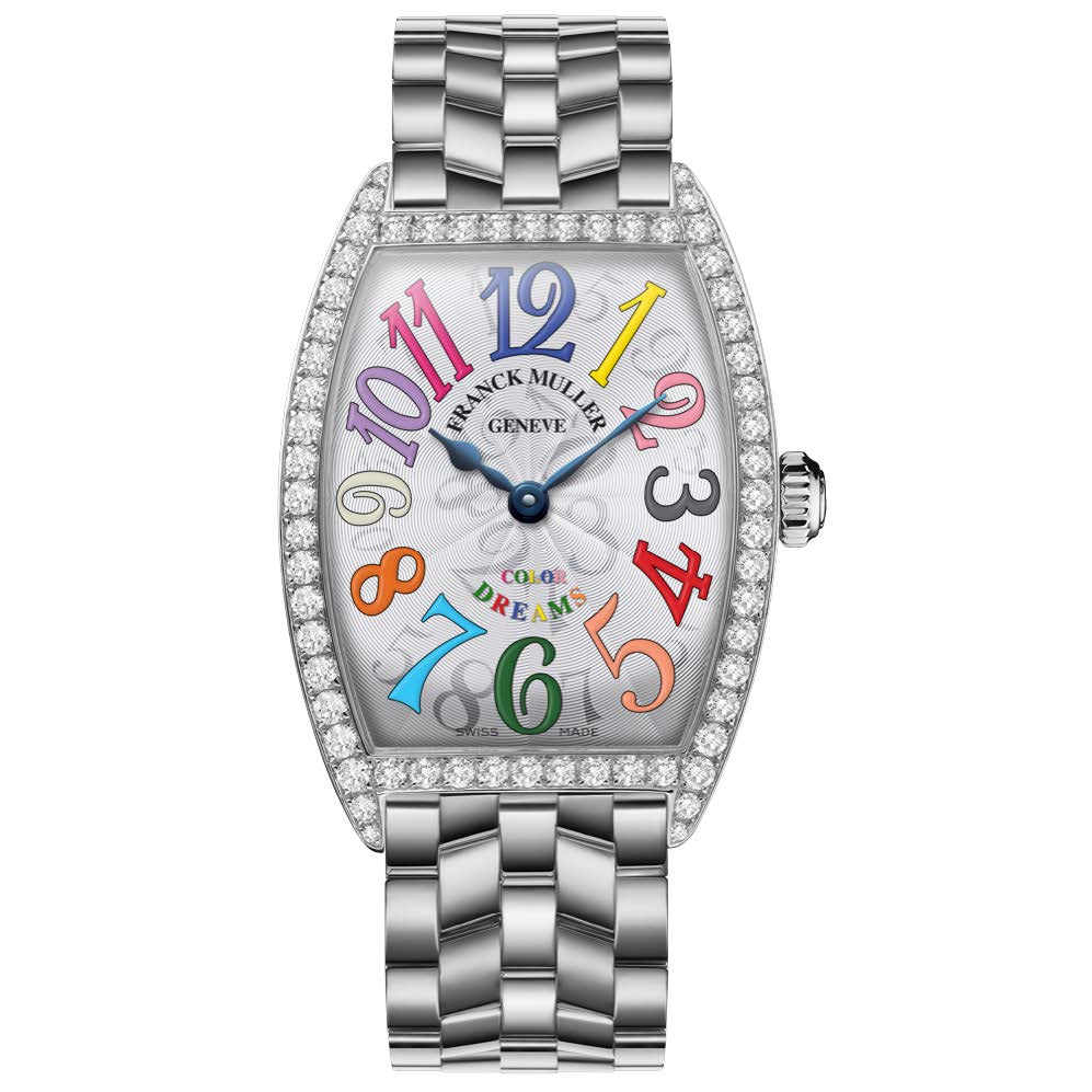 Franck Muller Cintrée Curvex 31mm Stainless Steel Color Dreams Diamond Bezel Quartz Watch - 2852QZDPCODRACBACE