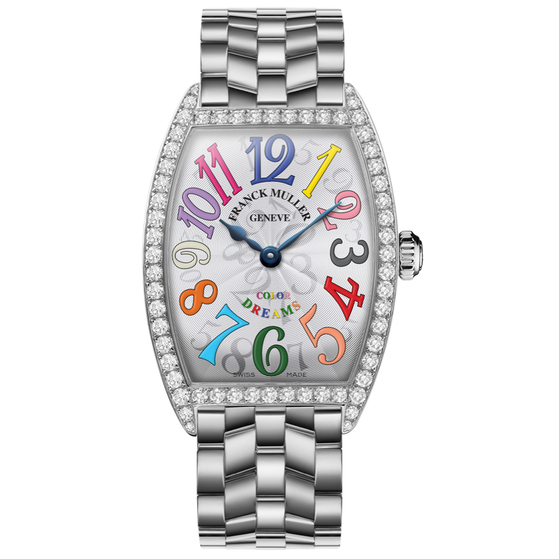Franck Muller Cintrée Curvex Color Dreams Stainless Steel Diamond Quartz Watch - 7502QZDPCODRACBACE Watches Franck Muller
