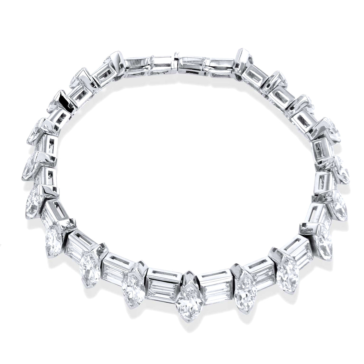 Emerald Cut Diamond Platinum Convertible Bracelet and Necklace - Alternate View 2